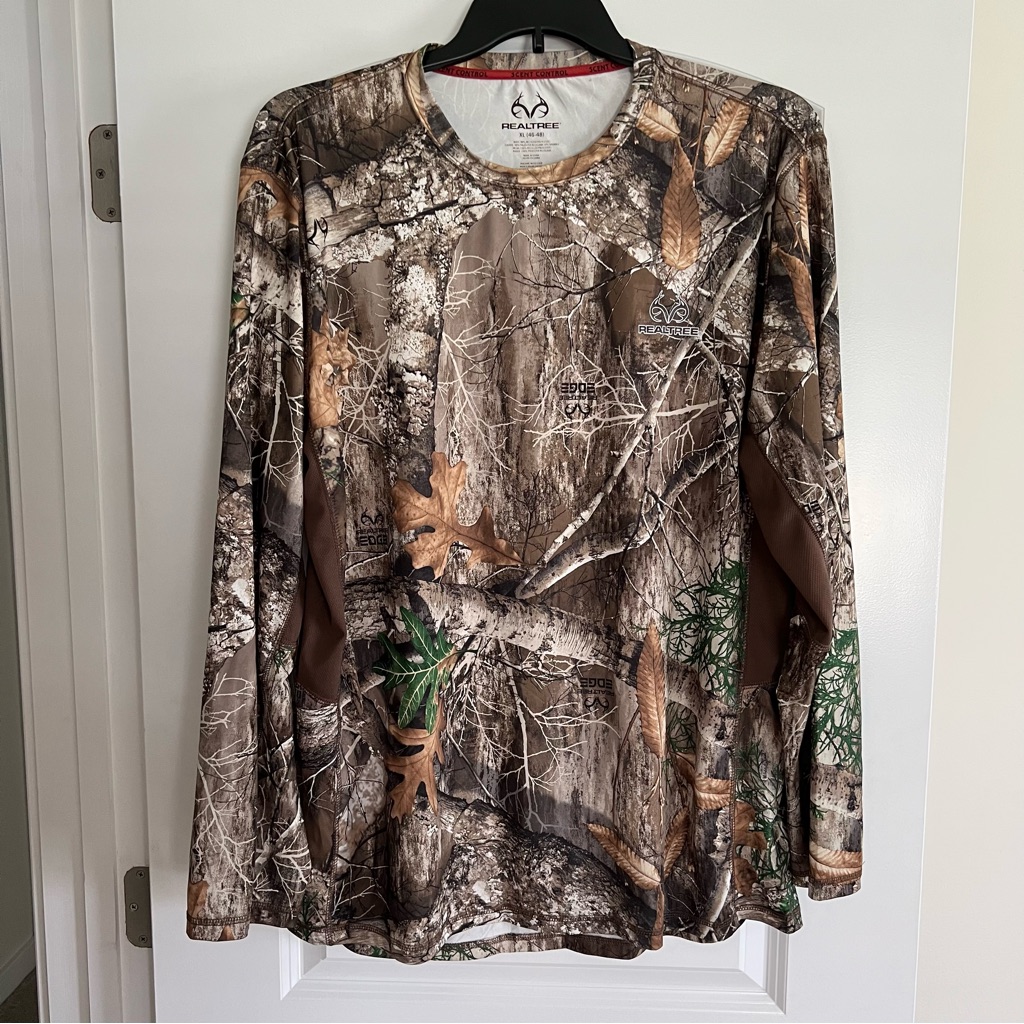 Realtree Scent Control Long Sleeve Camouflage Tee Shirt Xl (46-48)